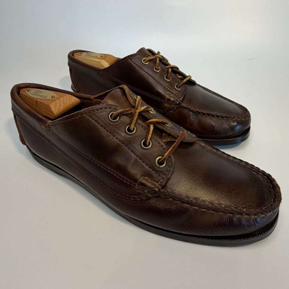 FULLY RESOLED Maine Mountain Moccasin Ranger Moc Brown Made in Maine USA 9.5 D